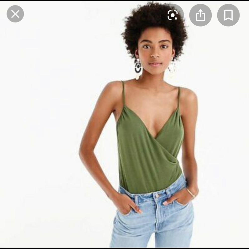 XL black J.Crew faux wrap bodysuit